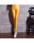 Nowy 20 cukierkowe kolory stałe fluorescencyjne legginsy kobiety na co dzień Plus rozmiar Multicolor błyszczące błyszczące Leggi