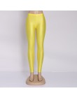 Nowy 20 cukierkowe kolory stałe fluorescencyjne legginsy kobiety na co dzień Plus rozmiar Multicolor błyszczące błyszczące Leggi