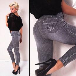 Legginsy do ćwiczeń szary moda w stylu denim Legging kobieta legginsy Trendy Super Deal typ dżinsów Legging dżinsy NQ989354