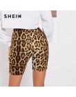 SHEIN Multicolor na co dzień w stylu Highstreet Leopard Print Skinny krótki Legging lato nowoczesne Lady Athleisure kobiety Crop