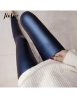 Jielur 2019 jesień PU Faux skórzane legginsy kobiet 4 kolory spodnie obcisłe kobiet koreański Slim panie z polaru ołówek leggins