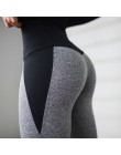 CHRLEISURE kobiety Fitness Legging wysokiej talii Push Up kobiety legginsy Femme Patchwork poliester legginsy Feminina