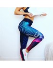 Kobiety legginsy Slim wysoka talia elastyczność legginsy Fitness drukowanie leginsy oddychająca kobieta spodnie legginsy Push Up