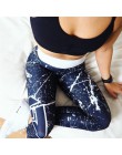 Kobiety legginsy Slim wysoka talia elastyczność legginsy Fitness drukowanie leginsy oddychająca kobieta spodnie legginsy Push Up