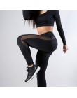 CHRLEISURE moda Mesh legginsy kobiety Fitness Legging PU spodnie skórzane legginsy serca legginsy treningowe Femme legginsy