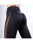 CHRLEISURE moda Mesh legginsy kobiety Fitness Legging PU spodnie skórzane legginsy serca legginsy treningowe Femme legginsy