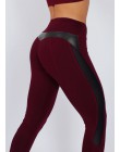 CHRLEISURE moda Mesh legginsy kobiety Fitness Legging PU spodnie skórzane legginsy serca legginsy treningowe Femme legginsy