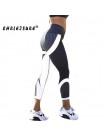 CHRLEISURE Fitness Legging geometryczny o strukturze plastra miodu druk cyfrowy legginsy wysokiej talii Hip oddychający polieste