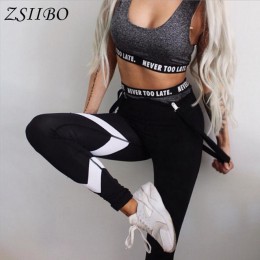 ZSIIBO damskie sportowe legginsy czarny drukuj treningowe damskie legginsy do fitnessu szczupła Jeggings Wicking Force ubrania d