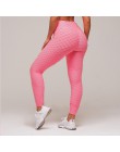 Kobiety różowy wysoka talia Fitness oddychające legginsy moda 2019 kobiet Push-Up czarne spodnie elastan trening legginsy Plus r