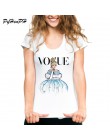 Bawełniany t-shirt z nadrukiem z krótkim rękawem z okrągłym dekoltem pod szyję biały luźny przewiewny