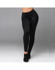 Solidna wysoka talia Fitness Legging kobiety serce treningu legginsy Femme moda Mesh i patchwork skóra PU legginsy