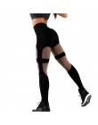 Moda legginsy z wysokim stanem kobiety Fitness Workout legginsy gotycka czarny Patchwork legginsy Mujer Jeggings