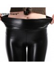 CHRLEISURE 5XL Plus rozmiar aksamitna skóra Legging ciepłe zima kobiety Faux skórzane legginsy długie wysokiej talii szczupła Le