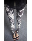 CHSDCSI Hot 2017 druku kwiat legginsy legginsy Plus rozmiar Legins gitara Plaid cienkie spodnie moda pasek kobiety Aptitud spodn