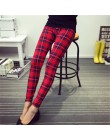 CHSDCSI Hot 2017 druku kwiat legginsy legginsy Plus rozmiar Legins gitara Plaid cienkie spodnie moda pasek kobiety Aptitud spodn