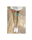 CHSDCSI Hot 2017 druku kwiat legginsy legginsy Plus rozmiar Legins gitara Plaid cienkie spodnie moda pasek kobiety Aptitud spodn