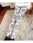 CHSDCSI Hot 2017 druku kwiat legginsy legginsy Plus rozmiar Legins gitara Plaid cienkie spodnie moda pasek kobiety Aptitud spodn