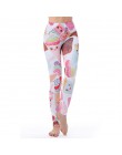 KYKU marka Unicorn legginsy damskie legginsy Fitness Legging seksowne spodnie wysoka talia Push Up błyszczące 3d drukowane Rainb