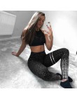 Wysoka talia fitness legginsy kobiet treningu złota druku legginsy kobiet odzież sportowa legginsy odzież sportowa Jeggings