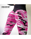 CHRLEISURE Push Up Camo drukowane legginsy kobiety poliester 4 kolory wysokiej talia Legging komfortowy trening dziewczyna Leggi