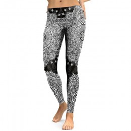 NADANBAO 2019 kobiet legginsy Mandala kwiat Digital Print Slim różowy kobieta Fitness legginsy Workout Plus Size wysokiej talii 