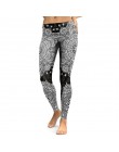 NADANBAO 2019 kobiet legginsy Mandala kwiat Digital Print Slim różowy kobieta Fitness legginsy Workout Plus Size wysokiej talii 