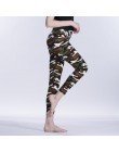 30 kolor 2019 kamuflaż drukowanie elastyczność legginsy zielony/niebieski/szary kamuflaż Fitness Pant leginsy Casual Legging dla