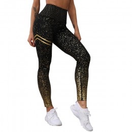 Wysoka talia fitness legginsy kobiet treningu złota druku legginsy kobiet odzież sportowa legginsy odzież sportowa Jeggings