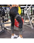 Wysoka talia fitness legginsy kobiet treningu złota druku legginsy kobiet odzież sportowa legginsy odzież sportowa Jeggings