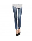 Wygodne spodnie obcisłe Denim legginsy kobiety moda Sexy kobiety Jean Skinny legginsy rozciągliwe legginsy