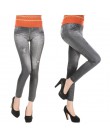 Wygodne spodnie obcisłe Denim legginsy kobiety moda Sexy kobiety Jean Skinny legginsy rozciągliwe legginsy