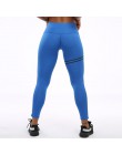 Moda trening legginsy kobiety legginsy z wysokim stanem Fitness Legging poliester oddychająca Patchwork odzież Jeggings 3 kolory