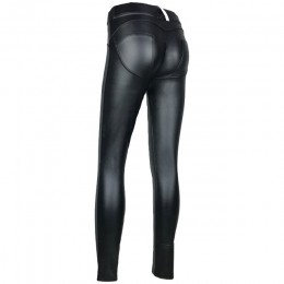 Spróbuj w BN B PU skóra niskiej talii legginsy kobiety Sexy Hip biustonosze push up Legging Jegging Gothic legginsy Jeggings