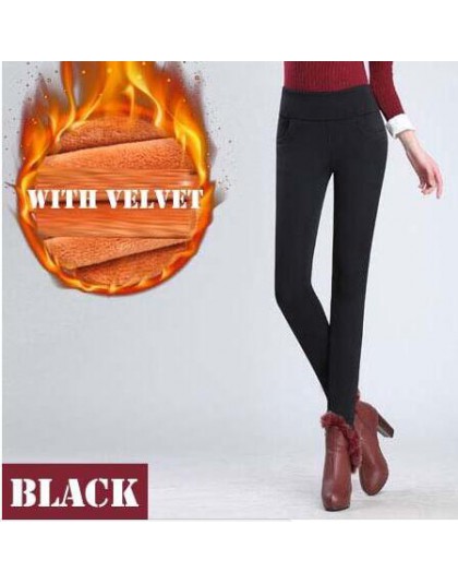 WKOUD zima legginsy kobiety Plus rozmiar wysoka talia Stretch grube Legging stałe Skinny ciepłe aksamitne spodnie ołówek Lady sp