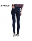 BIVIGAOS kobiety Jeans legginsy dorywczo mody Skinny Slim myte Jeggings cienki wysoki elastyczny Denim Legging ołówek spodnie dl