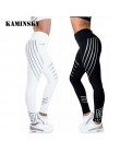 Kaminsky nowa kobieta fitness legginsy światła wysokiej elastyczna połysk legginsy treningu Slim Fit spodnie damskie czarne spod
