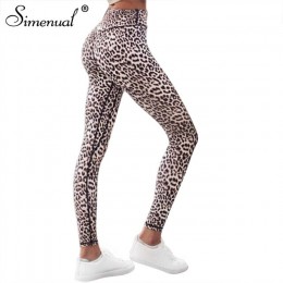 Simenual Harajuku wysokiej talii leopard legginsy kobiety odzież sportowa odzież fitness 2018 athleisure sexy legging odzież spo