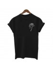 Klasyczna bawełniana koszulka damska oversize czarna z białym nadrukiem napisem modna wysokiej jakości