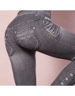 Legginsy do ćwiczeń szary moda w stylu denim Legging kobieta legginsy Trendy Super Deal typ dżinsów Legging dżinsy 989354