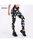 Qickitout legginsy moda damska Cartoon lody bóg konia legginsy druku Fitness Legging Sexy slim Leging gwiazda spodnie rozciągliw