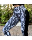Drop Shipping kobiety biały wąż drukowane legginsy czarny PU skóra patchwork treningu Hot Hip legginsy plisowane