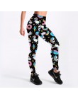 Qickitout legginsy moda damska Cartoon lody bóg konia legginsy druku Fitness Legging Sexy slim Leging gwiazda spodnie rozciągliw