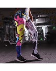Modne kolorowe elastyczne dopasowane legginsy z efektem push up na siłownię fitness z wysokim stanem długie obcisłe spodnie