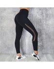 CHRLEISURE kobiety siateczkowa kieszeń fitness legginsy wysokiej talii Legging Femme Mesh Patchwork legginsy treningowe Feminina