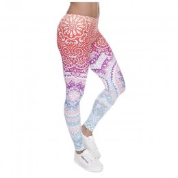 Kobiety fitness legginsy moda Legging Aztec Round Ombre druk legginsy kobiece leginsy seksowne spodnie wysokiej talii spodnie