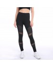 CHRLEISURE pracy różowy legginsy kobiety wiosna kostki Softe Legging siatki szwy Hollow Slim Push Up Lady jest legging