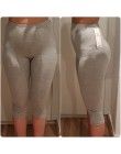 Azure damska 3/4 długość legginsy z włókna bambusowego Plus rozmiar Capri Legging wysokiej rozciągliwe legginsy spodnie podstawo