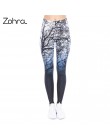 Zohra Nowy Projekt Kobiety Legging Drzewa Druk Niebieski fitness legginsy Wysokiej Talii Moda Kobieta Spodnie