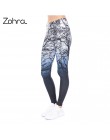 Zohra Nowy Projekt Kobiety Legging Drzewa Druk Niebieski fitness legginsy Wysokiej Talii Moda Kobieta Spodnie